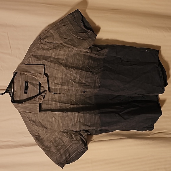 I. N. C. Concepts, short sleeved, gray to blue hombre, button down, shirt - Picture 1 of 4